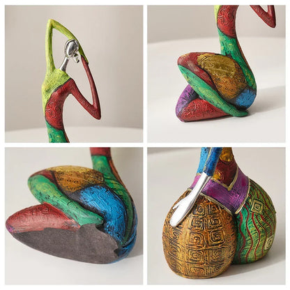 Hand-Painted Abstract Woman Figurine Sculpture | Colorful Resin Statue for Modern Home Decor | Shelf Decor Living Room