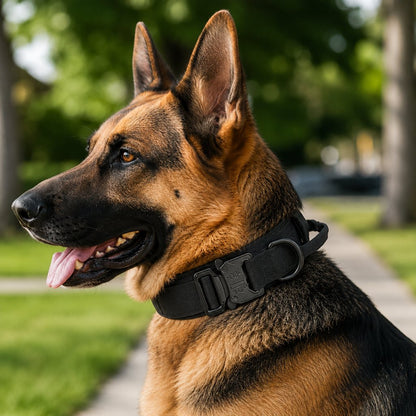 Ortekor Heavy-Duty Tactical Dog Collar for Walks & Training - Padded Handle Control for Strong Large Dogs