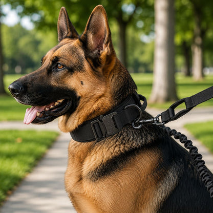Ortekor Heavy-Duty Tactical Dog Collar for Walks & Training - Padded Handle Control for Strong Large Dogs