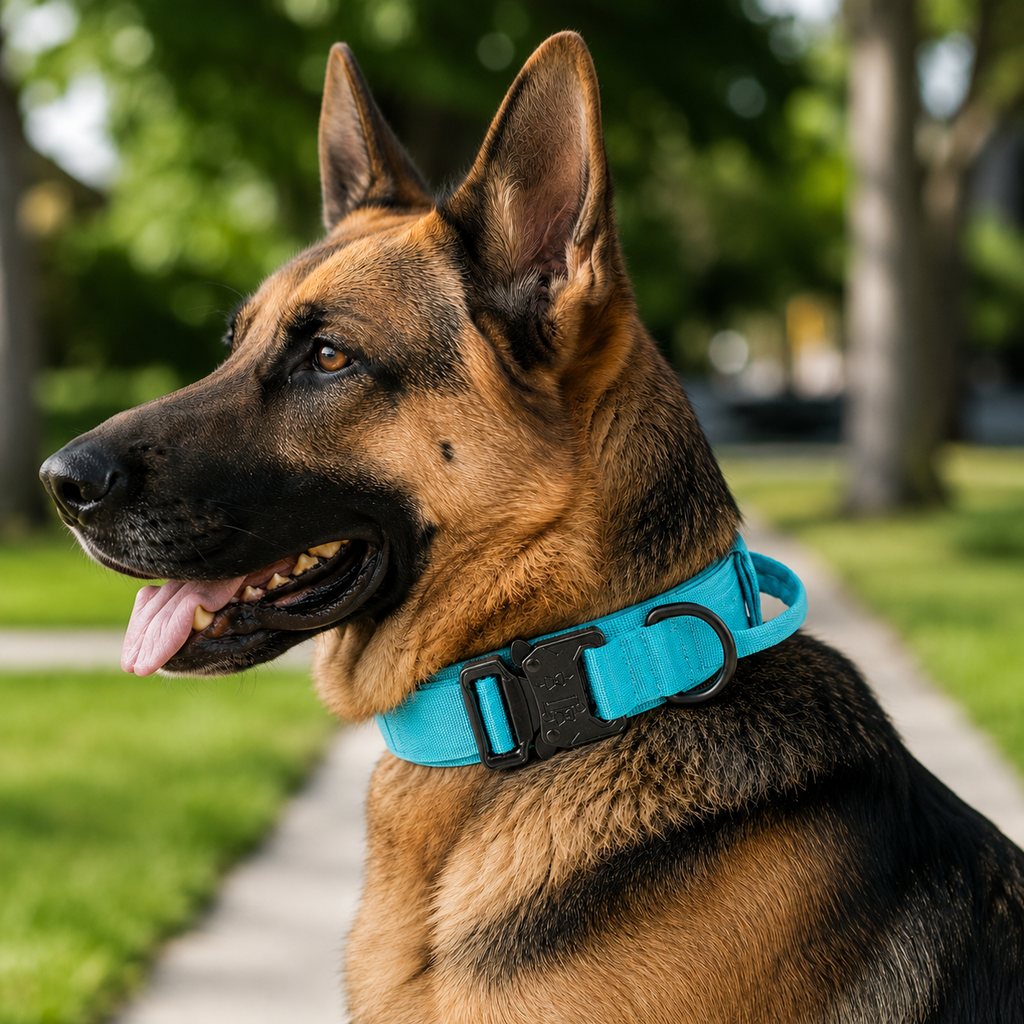 Ortekor Heavy-Duty Tactical Dog Collar for Walks & Training - Padded Handle Control for Strong Large Dogs