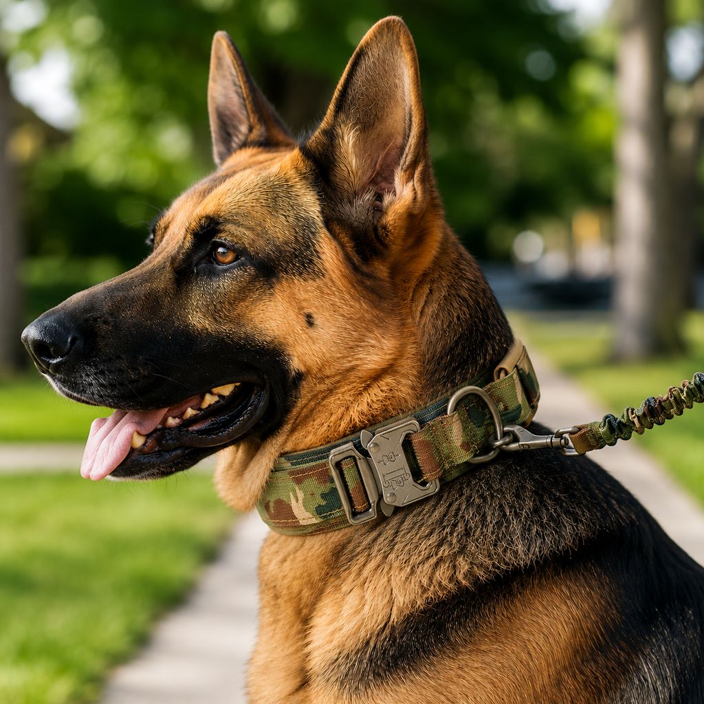 Ortekor Heavy-Duty Tactical Dog Collar for Walks & Training - Padded Handle Control for Strong Large Dogs