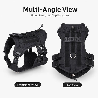 Ortekor Tactical Dog Harness Backpack for Large Dogs - Outdoor Walking, Training & Hiking Gear with Load Carrying Pouch