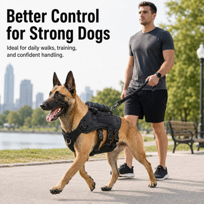 Ortekor Tactical Dog Harness Backpack for Large Dogs - Outdoor Walking, Training & Hiking Gear with Load Carrying Pouch