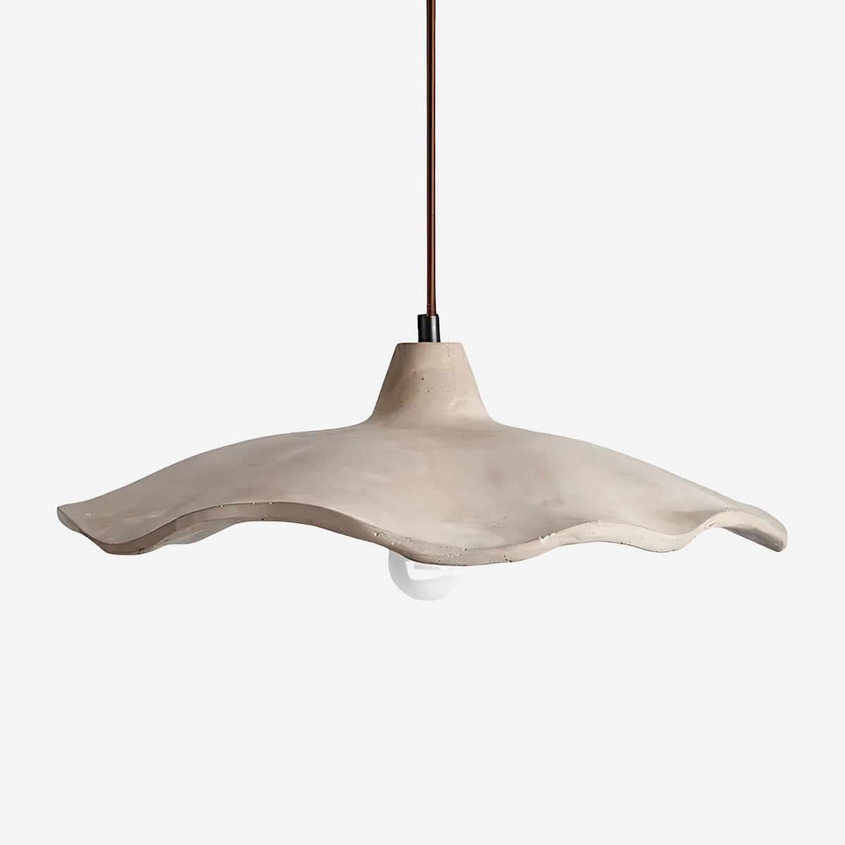 Sculptural Stone Ceiling Light 16.5 Inch Natural Beige for Dining Tables Living Rooms with Height-Adjustable Cable Warm Glow Overhead Fixtur