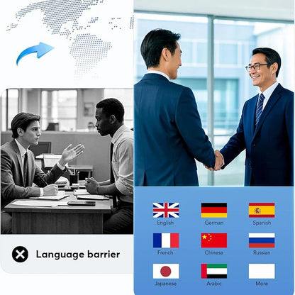 Real-Time AI Language Translator Earbuds – 144 Languages, Open-Ear Design, 80-Hour Battery, Bluetooth 5.4, Hands-Free Communication for