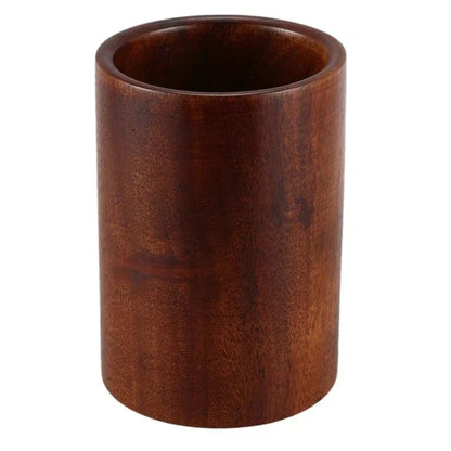 Countertop Utensil Crock Organizer Natural Teak Wood Kitchen Tool Caddy Holder for Cooking Spoons Spatulas Whisks