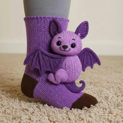 Plush Animal Slipper Socks for Women & Men - Cozy Fleece-Lined Winter Floor Socks with Non-Slip Grips