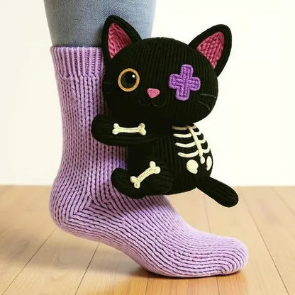 Plush Animal Slipper Socks with 3D Design – Cozy Winter Footwear for Kids & Adults