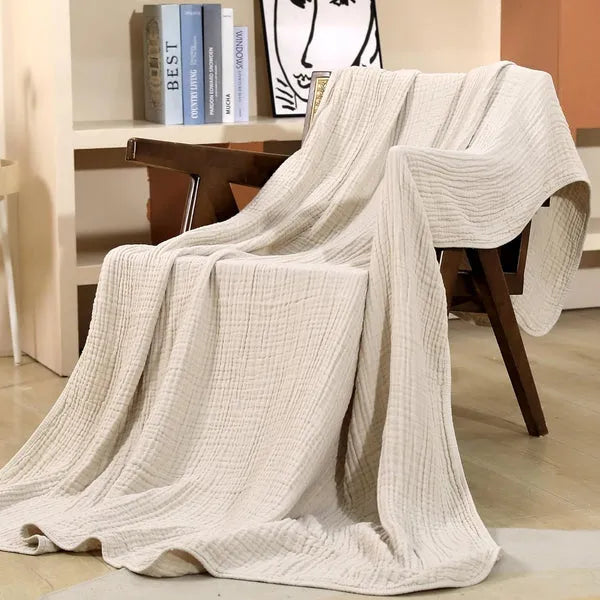 Breathable Polyester Throw Blanket Soft Plush Layering for Year-Round Cozy Comfort Sofa Bed Relaxation