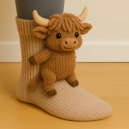 Plush Animal Slipper Socks with 3D Design – Cozy Winter Footwear for Kids & Adults