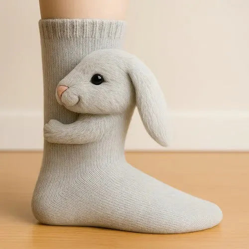 Plush Animal Slipper Socks with 3D Design – Cozy Winter Footwear for Kids & Adults