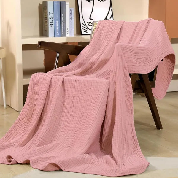 Breathable Polyester Throw Blanket Soft Plush Layering for Year-Round Cozy Comfort Sofa Bed Relaxation