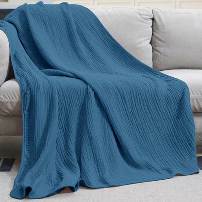 Breathable Polyester Throw Blanket Soft Plush Layering for Year-Round Cozy Comfort Sofa Bed Relaxation