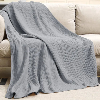 Breathable Polyester Throw Blanket Soft Plush Layering for Year-Round Cozy Comfort Sofa Bed Relaxation