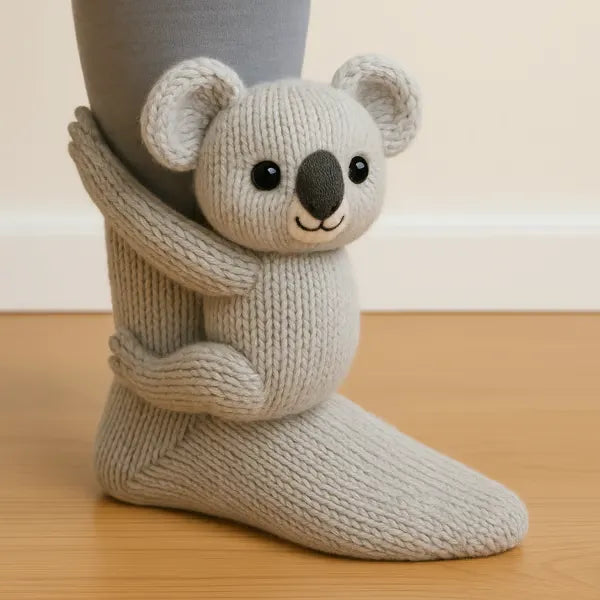 Plush Animal Slipper Socks with 3D Design – Cozy Winter Footwear for Kids & Adults