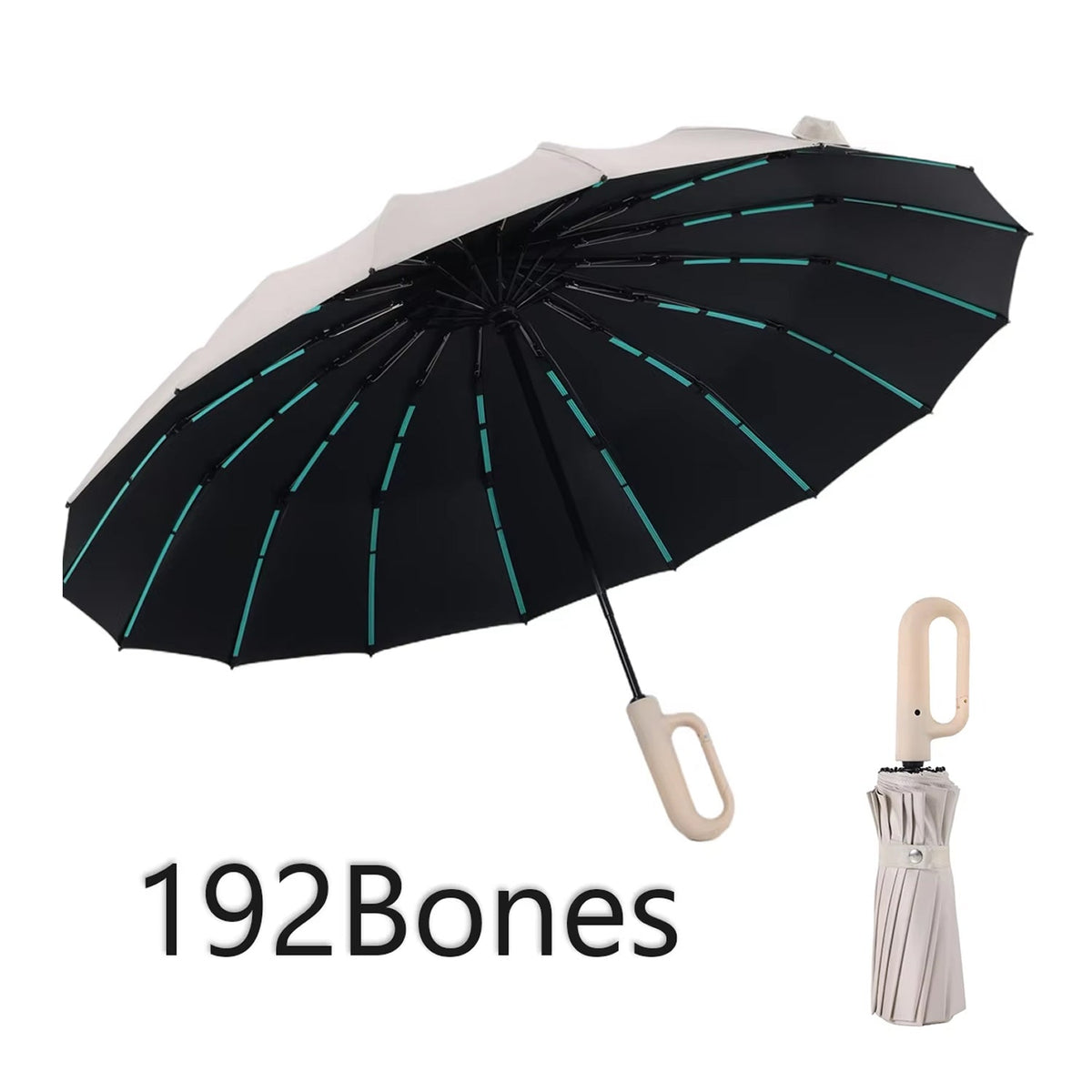 Heavy-Duty Windproof Automatic Open Umbrella with 47-Inch Canopy – Reinforced Storm Protection, One-Touch Deploy, Compact 15-Inch Fold for