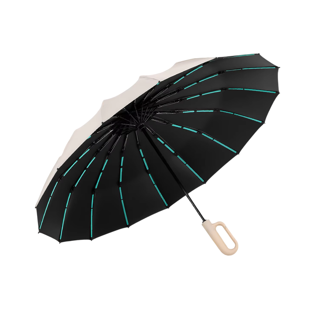 Heavy-Duty Windproof Automatic Open Umbrella with 47-Inch Canopy – Reinforced Storm Protection, One-Touch Deploy, Compact 15-Inch Fold for