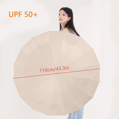 Heavy-Duty Windproof Automatic Open Umbrella with 47-Inch Canopy – Reinforced Storm Protection, One-Touch Deploy, Compact 15-Inch Fold for