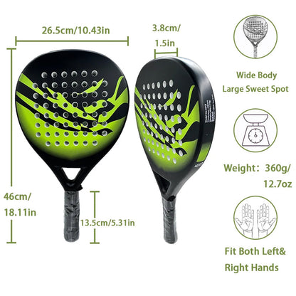 Carbon Fiber Padel Racket for Beginners – EVA Foam Core, Lightweight 13 oz Design, Non-Slip Handle for Easy Control & Comfort