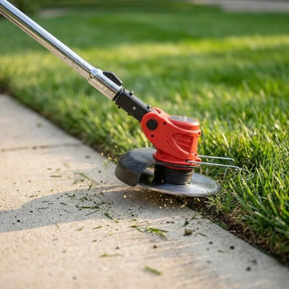 Rechargeable Lawn Edger 24V 18000 RPM Metal Blade Yard Tool Telescoping Handle for Sidewalks & Pathways Red Green Available