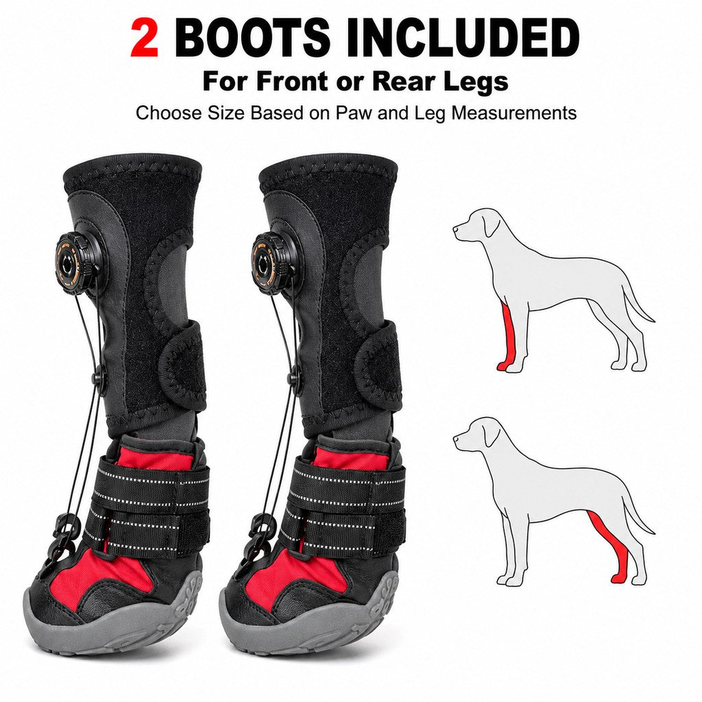 Ortekor Adjustable Tension-Dial Dog Paw-Lift Support Boots – For Indoor Floors & Outdoor Walks, Paw Dragging & Scuffing Support