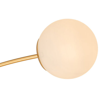 12-Light Semi-Flush Ceiling Fixture Brass Finish Opal Globe Shades 39-Inch Width Dimmable Chandelier for Dining Room Living Room Entryway Mo