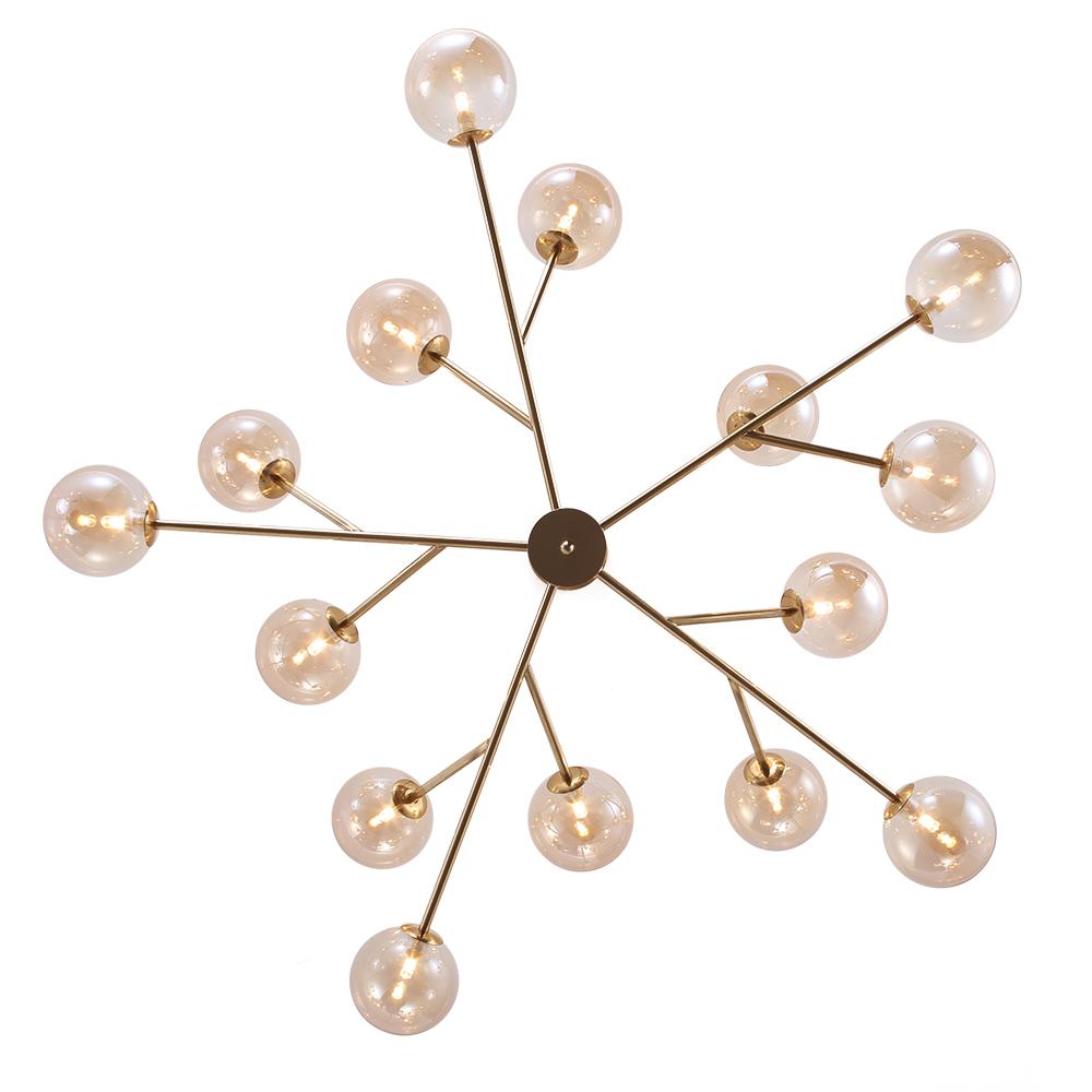 15-Light Linear Glass Globe Fixture for Dining Tables & Islands 44 in Wide Adjustable Dimmable G9 Ceiling Light