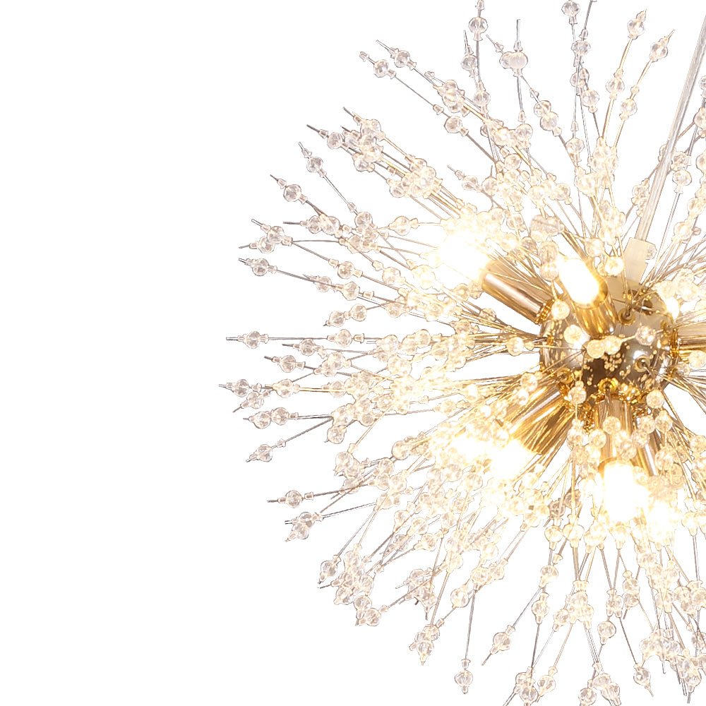 G9 Firework Sphere Pendant Light | Antique Brass Multi-Bulb Fixture for Tall Ceilings, Foyers, Stairwells & Open Living Rooms | Adjustable H