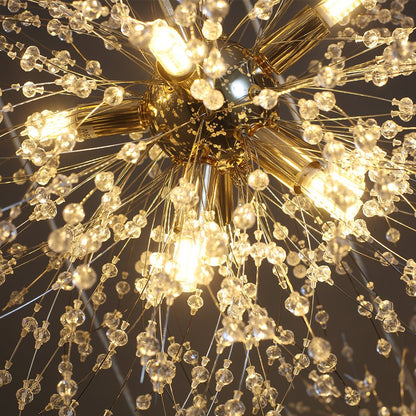 G9 Firework Sphere Pendant Light | Antique Brass Multi-Bulb Fixture for Tall Ceilings, Foyers, Stairwells & Open Living Rooms | Adjustable H