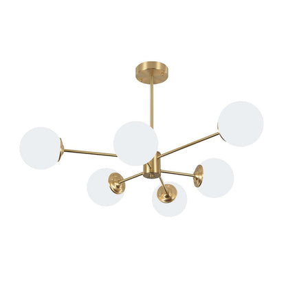 Multi-Globe Pendant Light with Adjustable Height 35 in Wide Opal Glass Ceiling Fixture for Dining Room Kitchen Island Living Room Dimmable H