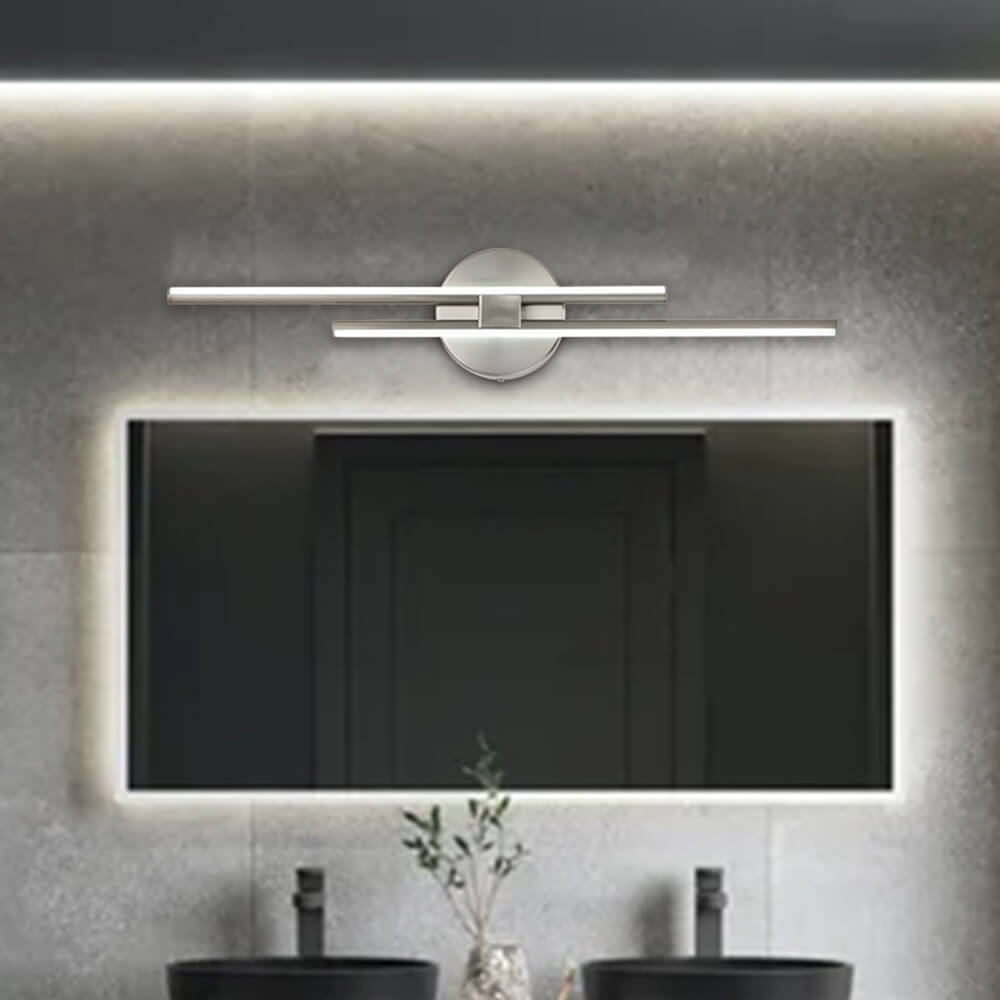 Linear LED Flush Mount Ceiling Light 24 in Metal Strip Fixture Cool White 6000K for Kitchen Office Bathroom Modern Task Lighting