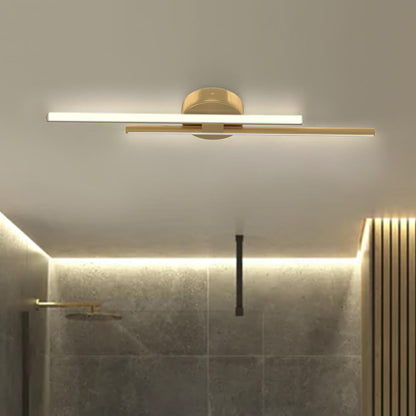 Linear LED Flush Mount Ceiling Light 24 in Metal Strip Fixture Cool White 6000K for Kitchen Office Bathroom Modern Task Lighting