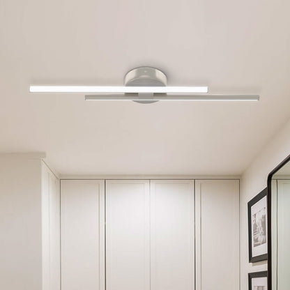 Linear LED Flush Mount Ceiling Light 24 in Metal Strip Fixture Cool White 6000K for Kitchen Office Bathroom Modern Task Lighting