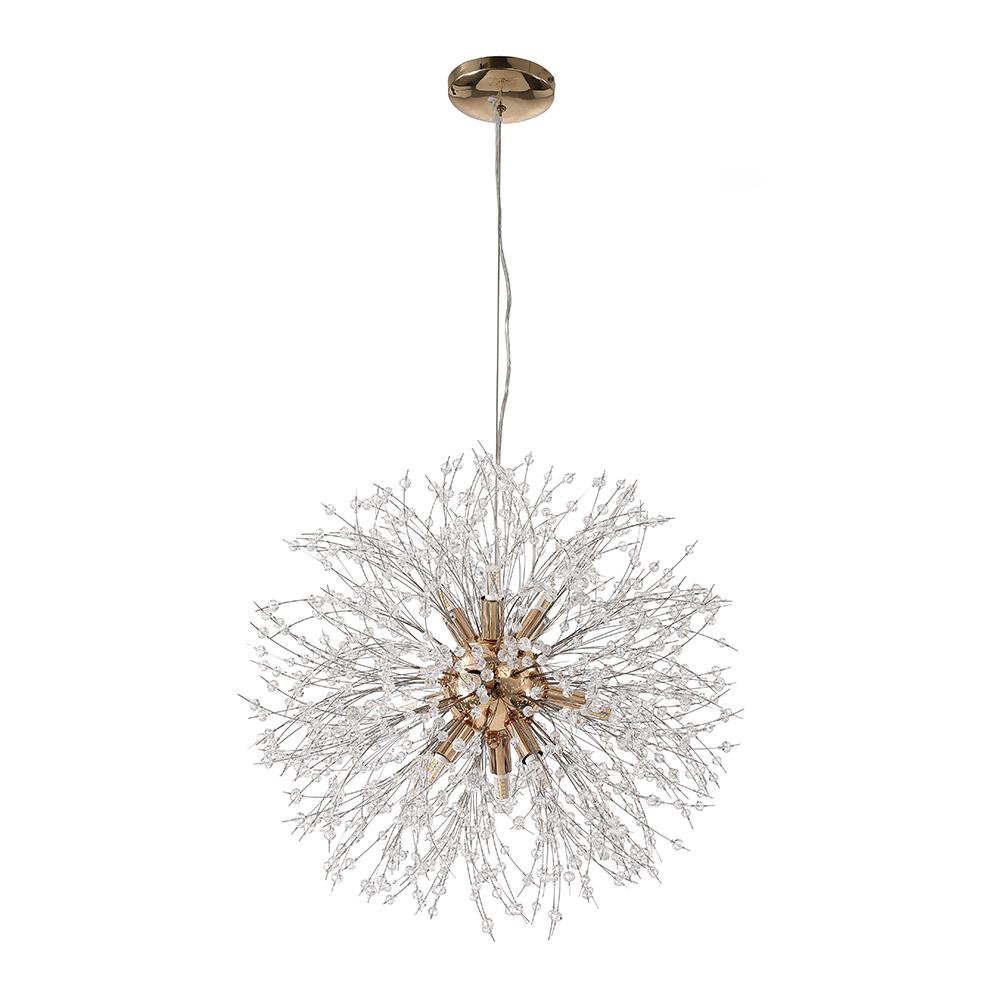 Mid-Century Starburst Fixture Gold Metal 24-Inch Multi-Bulb Adjustable Height G9 Socket for Kitchen Island Dining Living Room Foyer Statemen