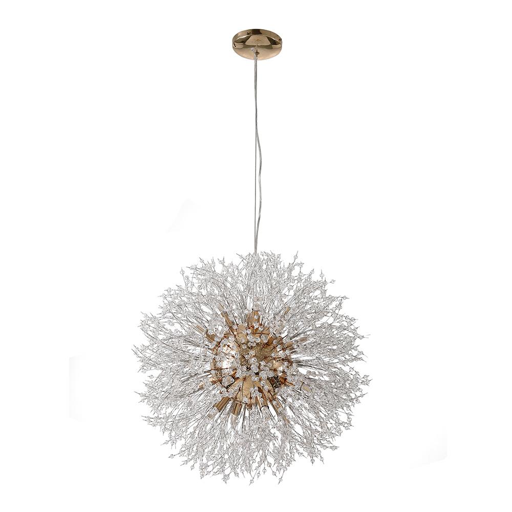 Mid-Century Starburst Fixture Gold Metal 24-Inch Multi-Bulb Adjustable Height G9 Socket for Kitchen Island Dining Living Room Foyer Statemen