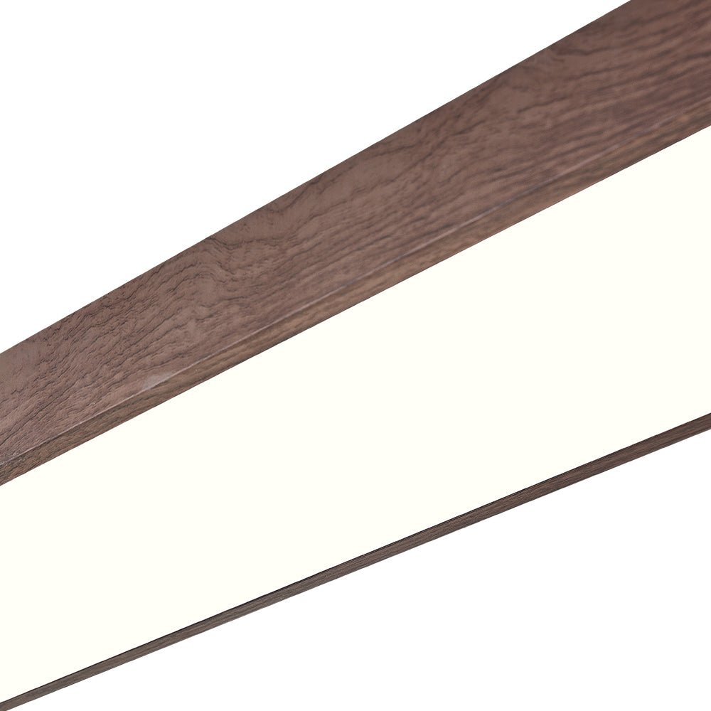 Oval Flush Mount LED Light 35 in Wood-Effect Finish for Bedroom Living Room Low Profile Scandinavian Overhead Fixture Japandi Style
