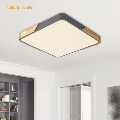 Flush-Mount LED Ceiling Light with Adjustable Brightness & Color Temperature – Modern Rectangular Fixture for Kitchen, Office, Bedroom &