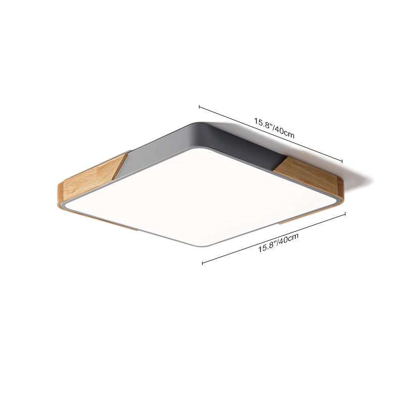 Flush-Mount LED Ceiling Light with Adjustable Brightness & Color Temperature – Modern Rectangular Fixture for Kitchen, Office, Bedroom &
