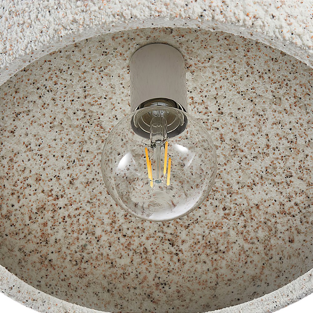 Semi-Flush Mount Dome Light Fixture 14 in Textured Metal Dimmable Overhead Lighting for Bedroom Living Room Kitchen Hallway Low Ceiling Nord