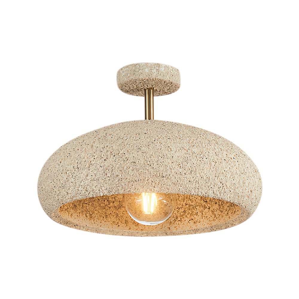 Semi-Flush Mount Dome Light Fixture 14 in Textured Metal Dimmable Overhead Lighting for Bedroom Living Room Kitchen Hallway Low Ceiling Nord
