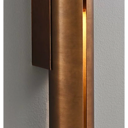 Copper Sconce Bronze Finish 14 in Vertical Slit Warm White Up Down Lighting for Hallways Bedrooms Contemporary Modern Indoor Metal Fixture