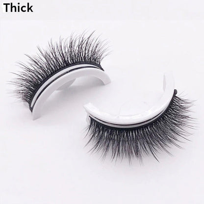 Self-Adhesive False Eyelashes No Glue Heat-Activated Reusable Lash Strips Natural Volume Long Styles Easy Apply 3-Second Hold Washable