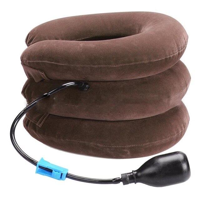Inflatable Neck Support Pillow for Pain Relief & Cervical Alignment – Adjustable Air Traction Device for Home Use, Portable