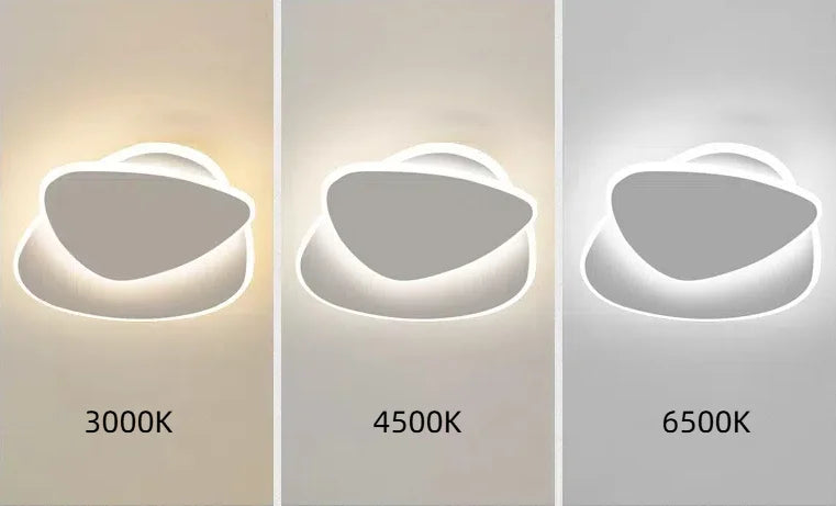 Sculptural LED Flush Mount Light Fixture 16-20 in Layered Acrylic White for Bedroom Hallway Contemporary Overhead Lighting Home Interior Dec