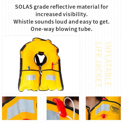 Auto-Inflate Life Vest – 150N Buoyancy, 3-5 Second Deployment, Adjustable Fit for Adults up to 330 lbs, SOLAS Reflective Strips, Neoprene