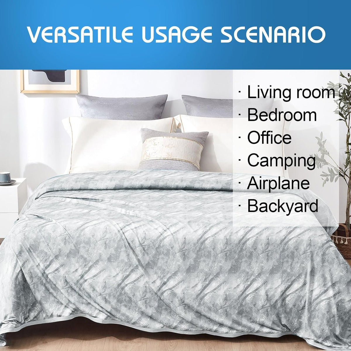 Coastal Comfort | Direct Cooling Throw Blanket with Double-Sided Effect | Lightweight & Breathable for Hot Sleepers