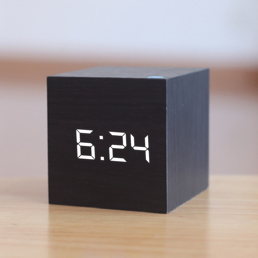 Dimmable LED Alarm Clock with Date and Temperature – Square Design
