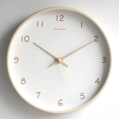Natural Wood Round Analog Wall Clock – Silent Sweep Movement – Modern Minimalist Timepiece for Living Room, Bedroom, Kitchen, Office – 10