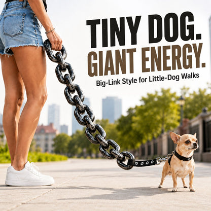 Ortekor Oversized Chain Dog Leash & Collar Set for Small Dogs - Make Everyday Walks Stand Out