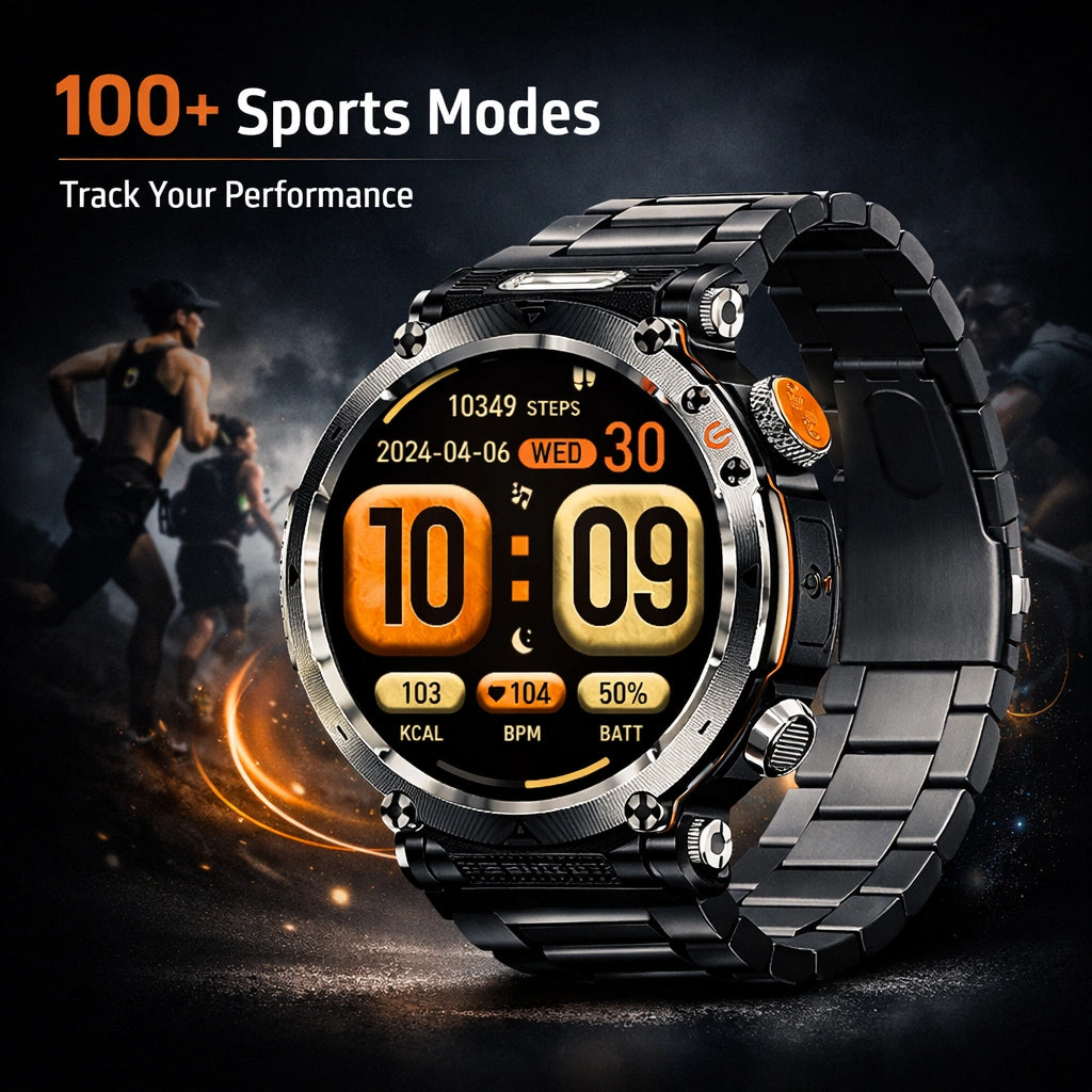 TitanCore Series | Rugged Smartwatch with GPS & Advanced Health Monitoring | Durable Design for Outdoor Adventures